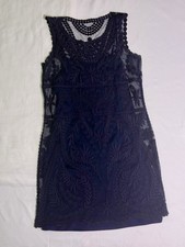 Express Women’s  Dress Mini Navy Blue Lace Layered Sleeveless Size Médium