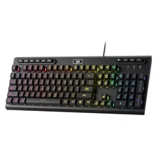 K513 RGB Membrane Gaming Keyboard, Standard 104 Keys Linear Mechanical-Feel K...