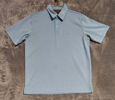Quicksilver Mens Medium Polo Shirt Light Blue Embroidered Surf Skate Casual