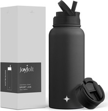 JoyJolt  Matte Black 32oz Stainless Steel Water Bottle/Sport Jug