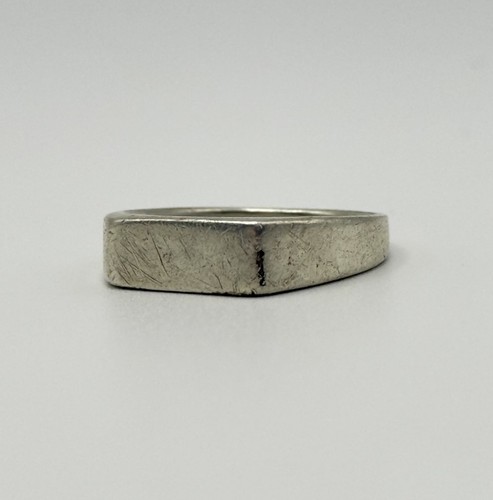 925 Sterling Silver Plain Signet Ring Unisex Square Face Size 52 3.48g