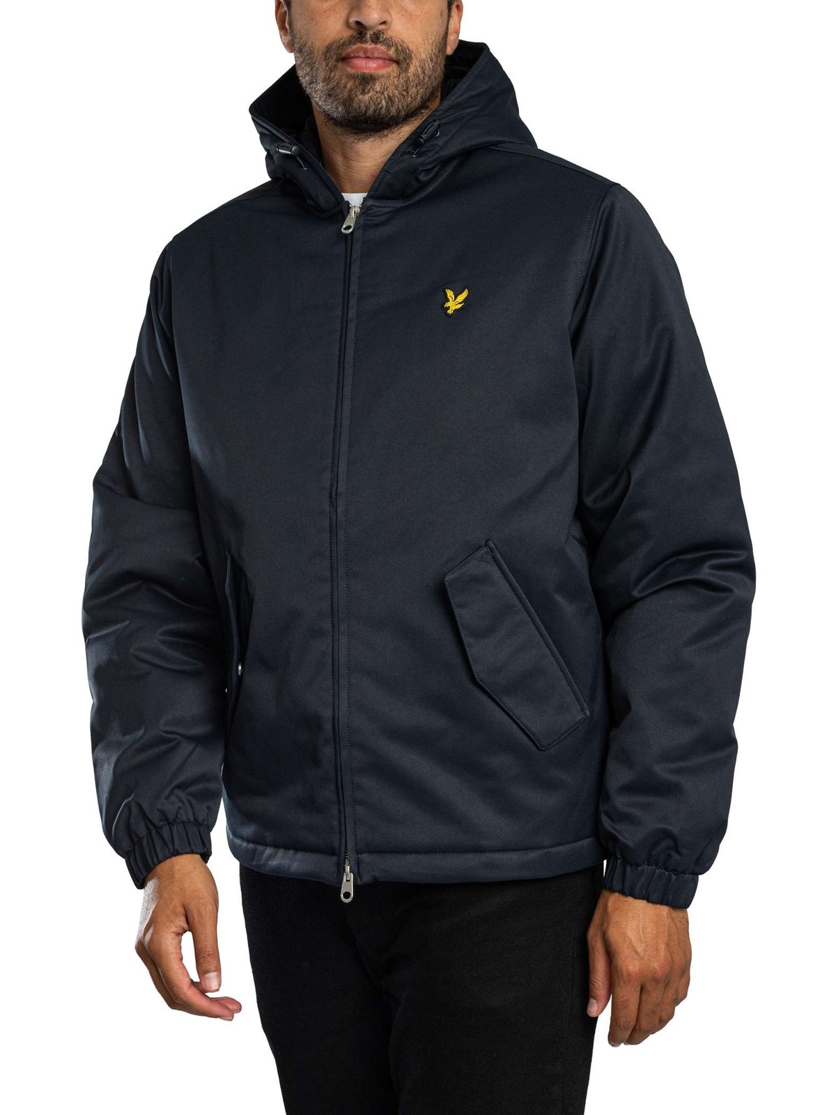 Lyle & Scott Padded Hooded Zip Through Jacket, Dark Navy - L