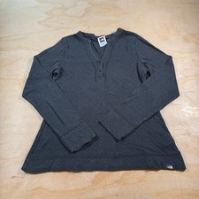 A5372 The North Face Women's Sweatshirt Long Sleeve Black Top Size Medium V-Neck