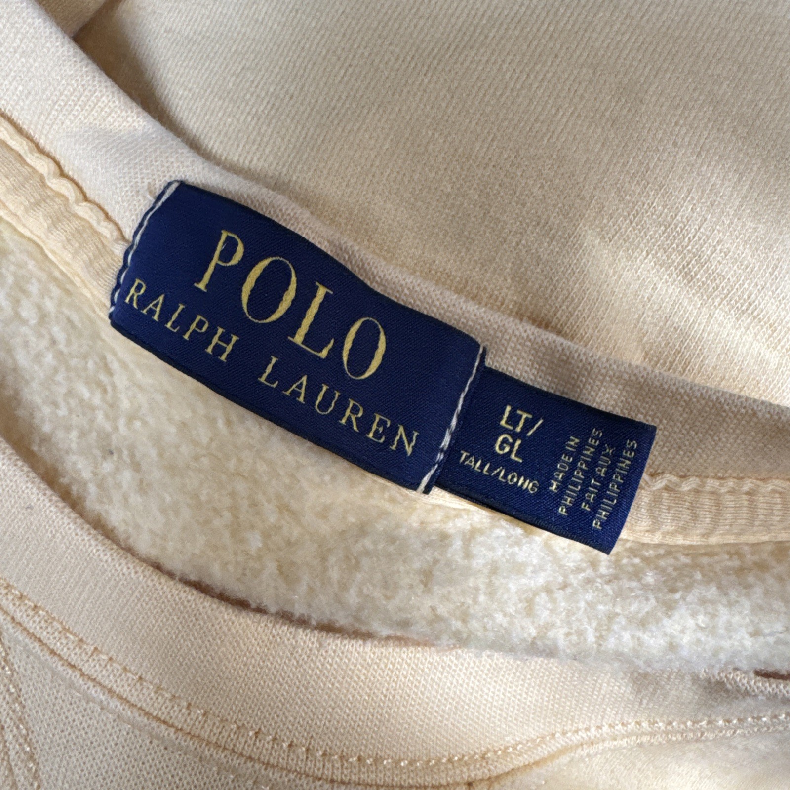 Polo Ralph Lauren uomo LT felpa alta gialla classica girocollo blu pony