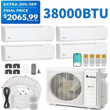 38000 BTU Four 4 Zone Mini Split Air Conditioner & Heat Hump 9K+9K+9K+12K BTU