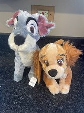 Disney Store 12  11  Lady  The Tramp Plush Dog Stuffed Animal Lot Of 2 NWT