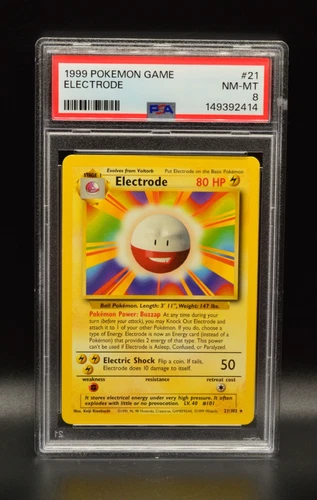 Electrode 1999 Pokemon Unlimited Base Set #21 WOTC PSA 8 Newly Graded