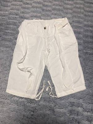 Silvian Heach Capri Hose - 55% Leinen und Baumwolle - Weiß - Vintage Y2K - S