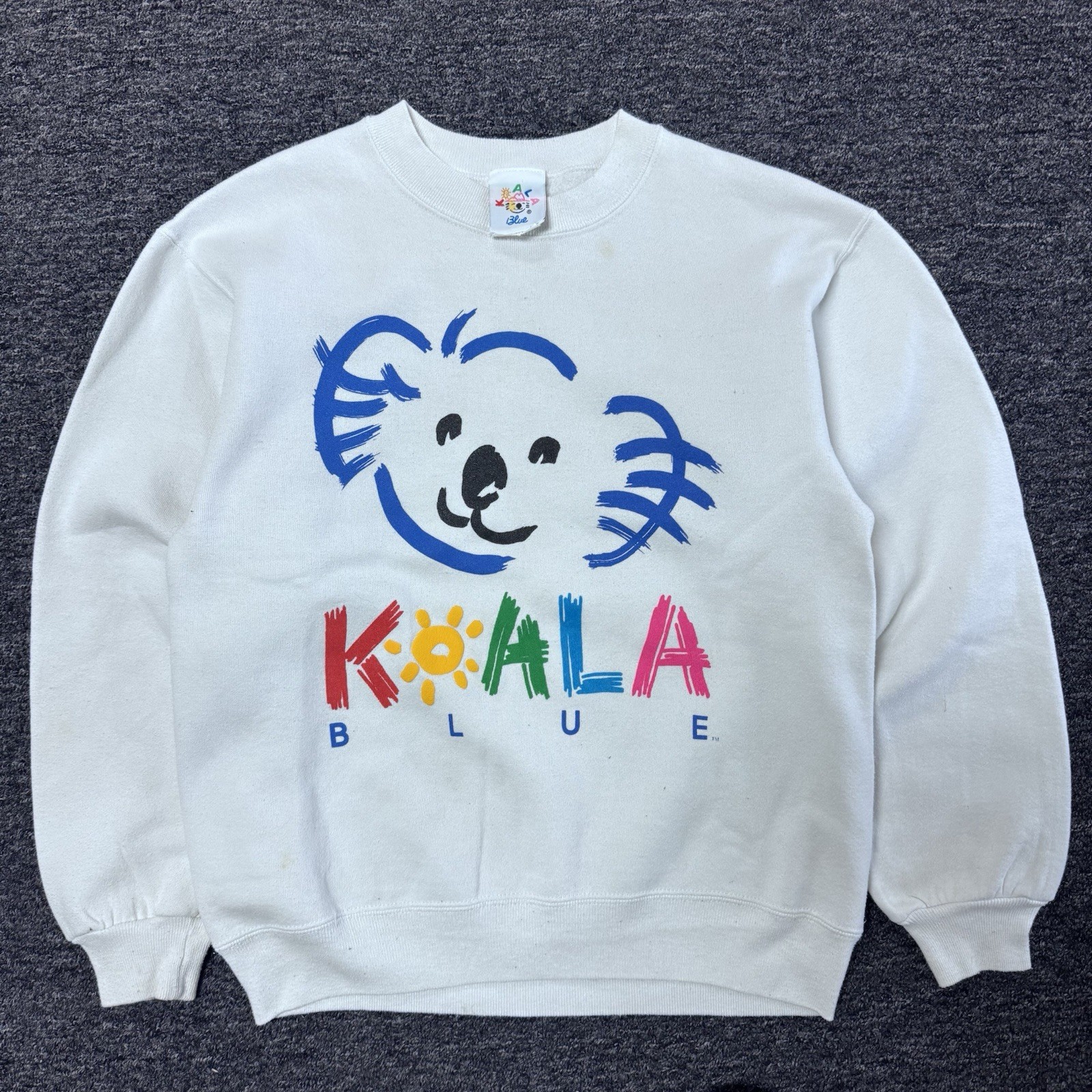 Vintage 90s Koala Blue Australia White Crewneck Mens Sweatshirt - Size S
