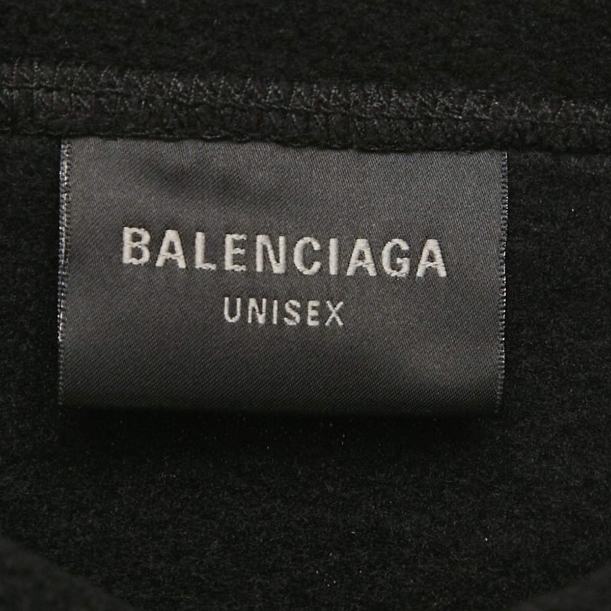 Balenciaga Unisex Black Unity Embroidered Faux Fleece Sweatshirt
