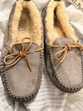 UGG Dakota Women  s Moccasin Slip On Gray Size 8 Sheepskin Suede