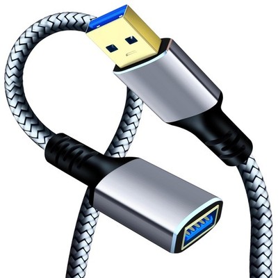 1Ft USB 30 Extension Cable Male to Female Silver