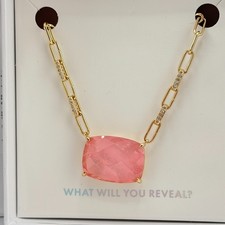 Bomb Party MHA Necklace "Trust The Journey Within" Pink on Yellow Gold