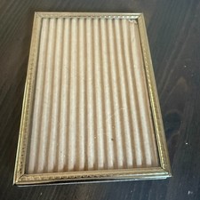 Vintage Ornate Gold Metal Photo Frame Floral Detailing 5" X 7" Easel Country MCM