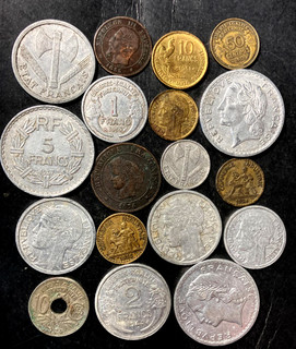 Old FRANCE Coin Lot 1853 1956 19 VINTAGE COINS Lot #U30