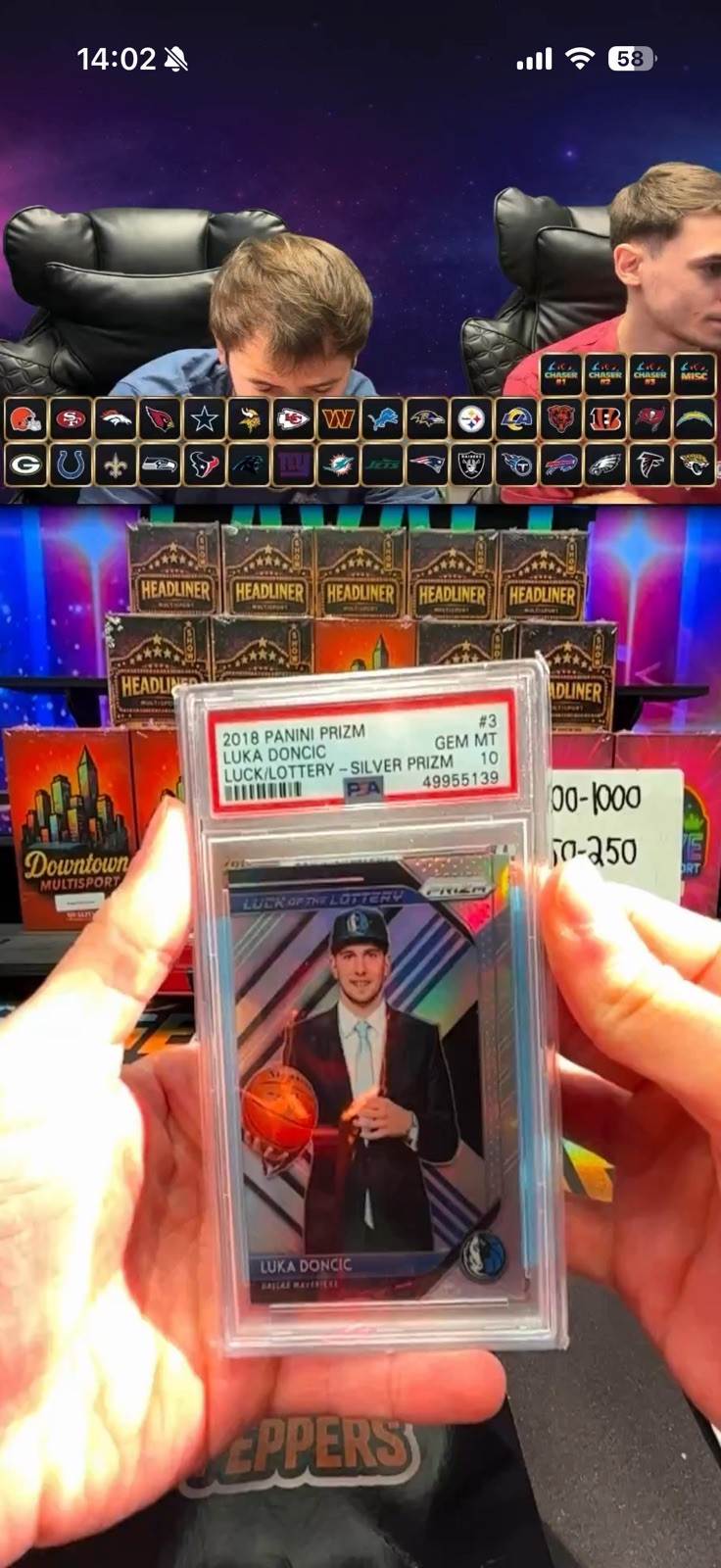 Panini 2018-19 Prizm Luka Dončić Luck of the Lottery Silver #3 RC PSA 10
