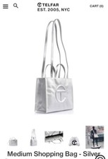 Metallic Silver Teflar Tote Bag Medium Pre Owned 