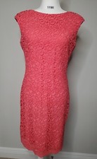 Lauren by Ralph Lauren Size 8 Sleeveless Coral Lace 100% Cotton Shift Dress