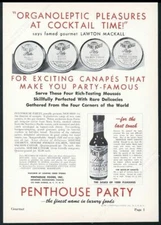 1951 Penthouse Party Jamaica Sauce & mousse vintage print ad