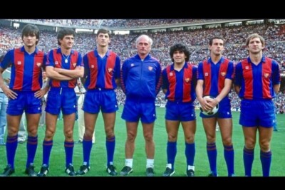 Fanion FC Barcelone Vintage - Édition Maradona - Occasion