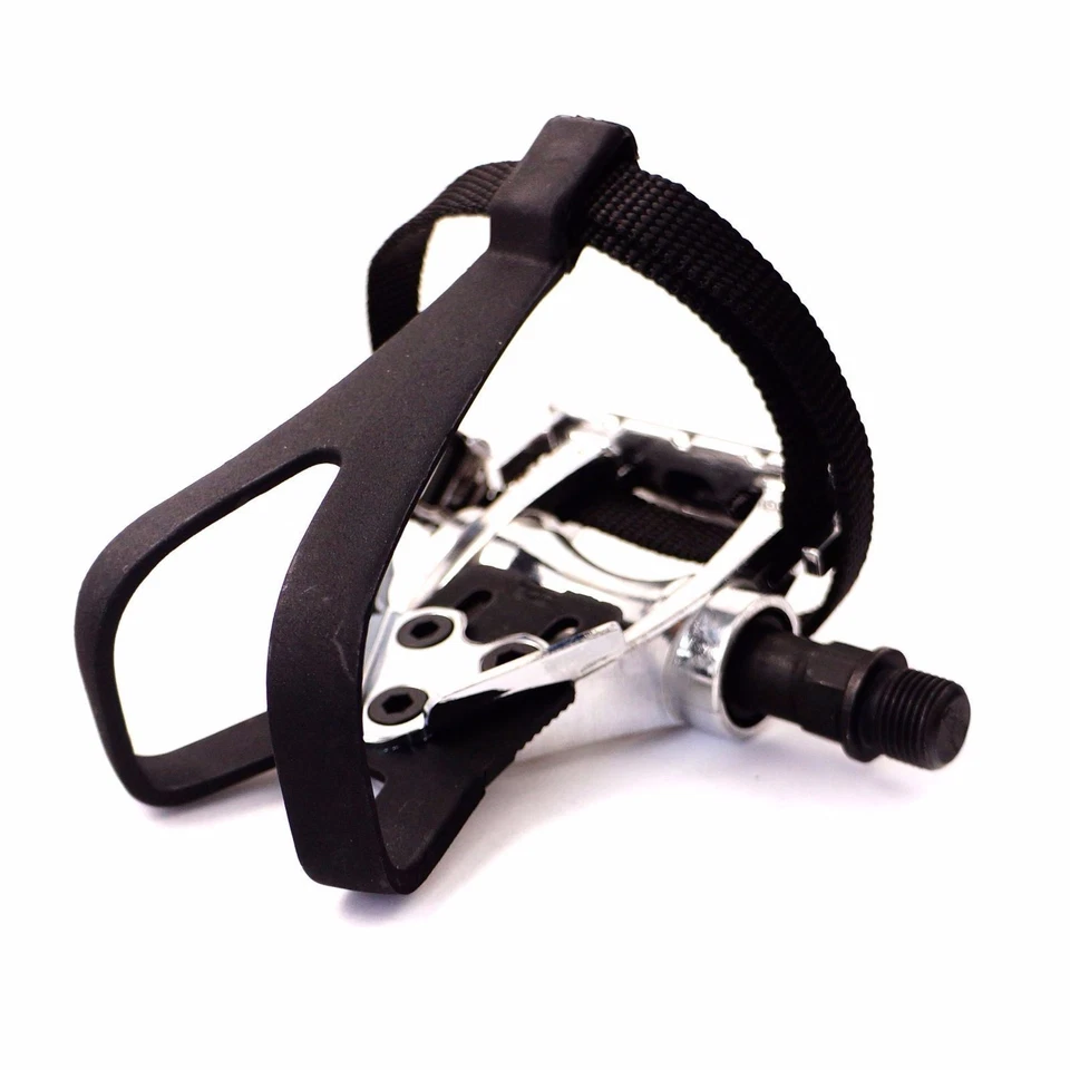 Pedales de clip para puntera de aluminio para bicicleta de carretera Wellgo LU-209 9/16" - plateados Foto 4 de 4