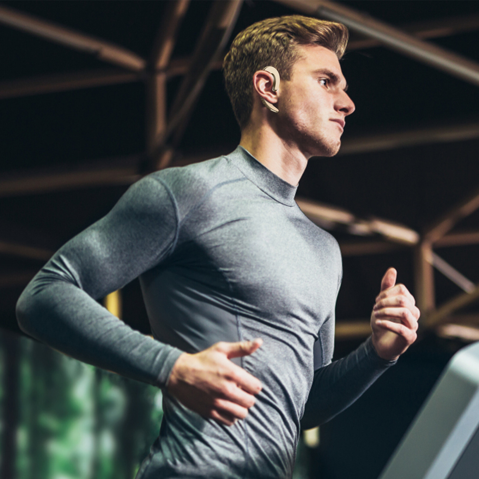 New Style Y12 Bone Conduction Wireless Earphones Ear Hook Headphones Green