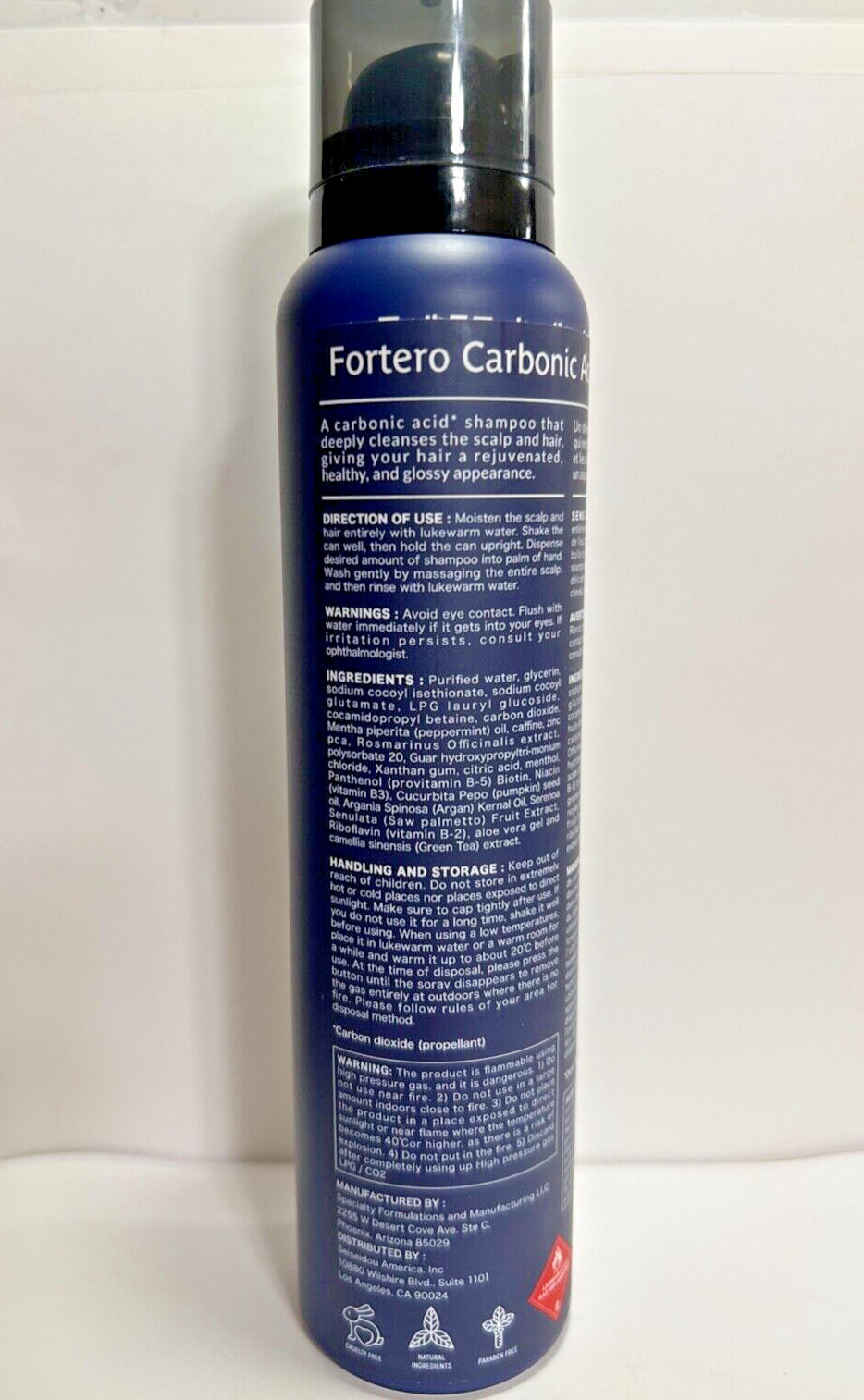 Fortero Carbonic Acid Shampoo for Hair Growth and Treating Hair Loss 5.3 fl oz