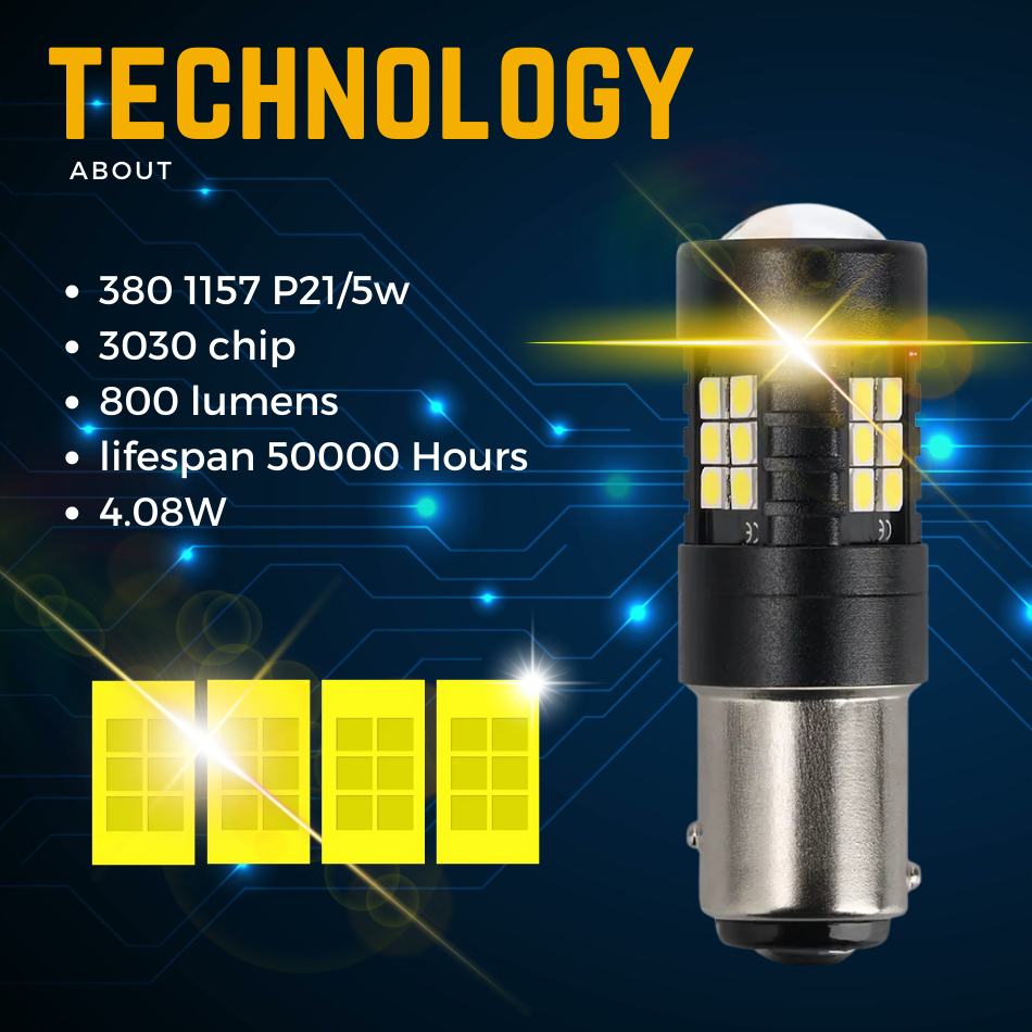 Fits Citroen DS3 Led Brake Light Bulbs Canbus Stop Tail Light Bulb 12v