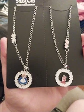 Disney Alice In Wonderland Best Friend Necklace Set NEW 