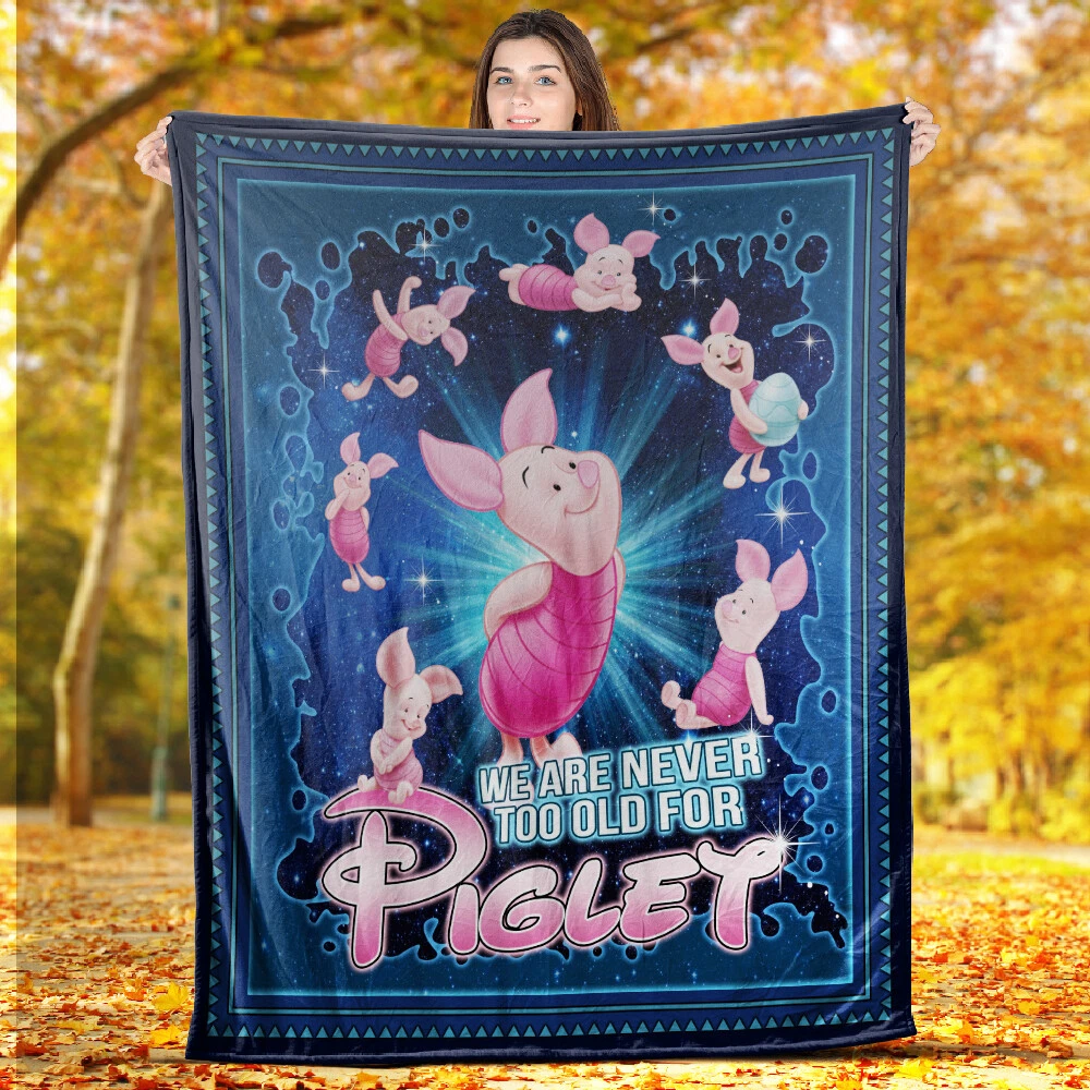 Piglet Blanket, Winnie The Pooh Fleece, Sherpa Blanket Soft and Cozy