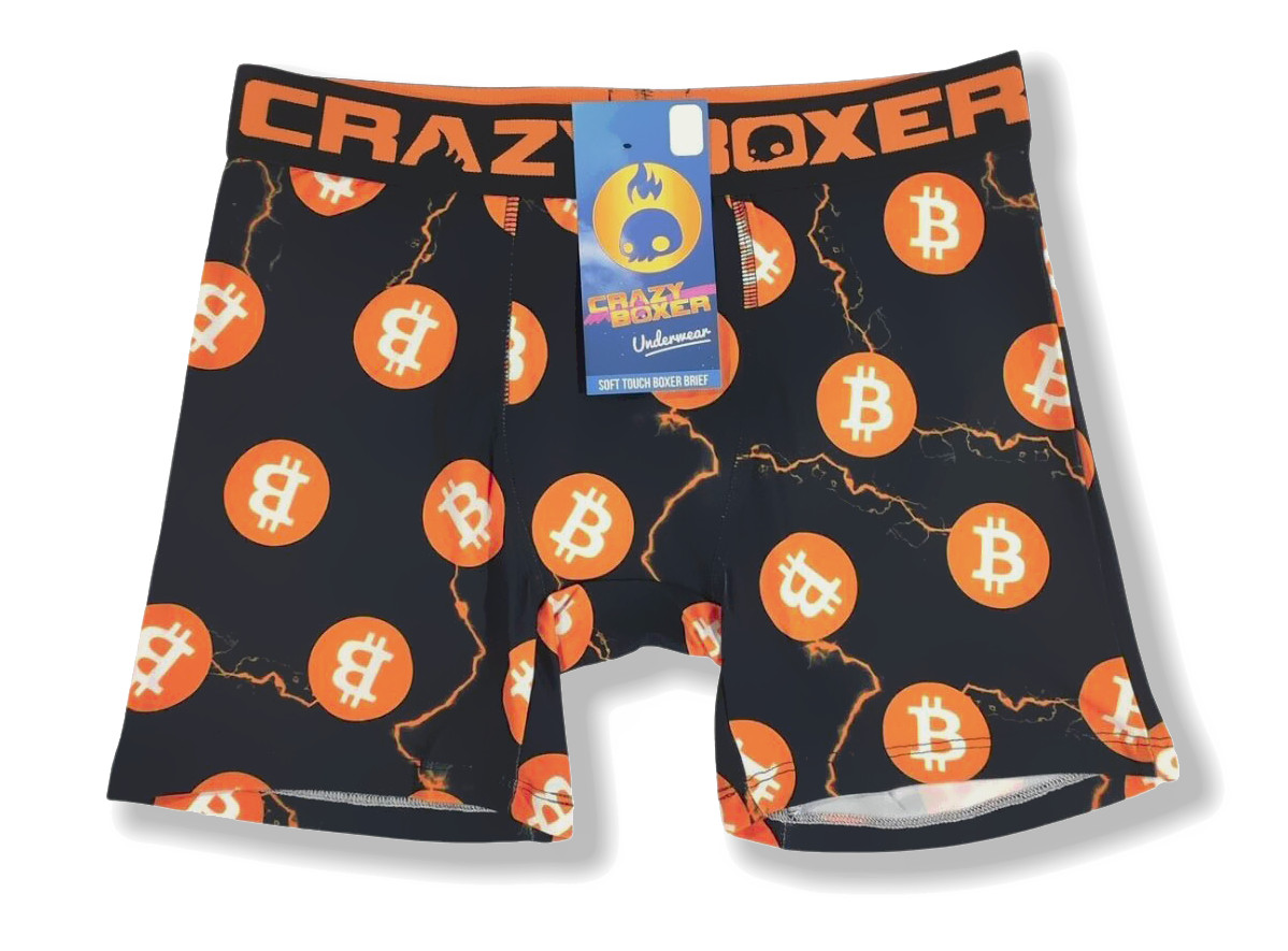 Сумасшедшие боксерские трусы / Нижнее белье - NWT Mens 2XL (44-46) Биткоин - #45203-H8