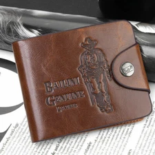 Men's Leather Bifold Wallet Cash Credit Card Holder Purse Front Pocket Slim