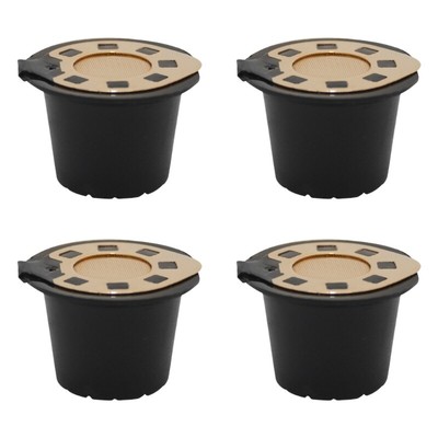 4pcs Reusable Coffee Pods with Stainless Steel Lid Coffee Machine Brewing Tool
