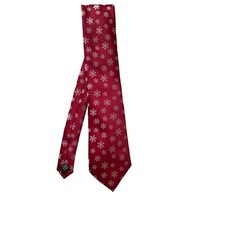 Men's Tie Noel Collections Red With Silver Snowflakes Sears NWT