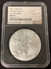 2021 Silver Eagle Type-1 NGC Graded MS70 Early Releases Black Slab!