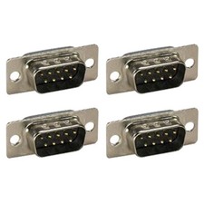 4x RS232 DB9 9-Pin Male Connector Serial Port Cup Socket Assembly Gold Plated