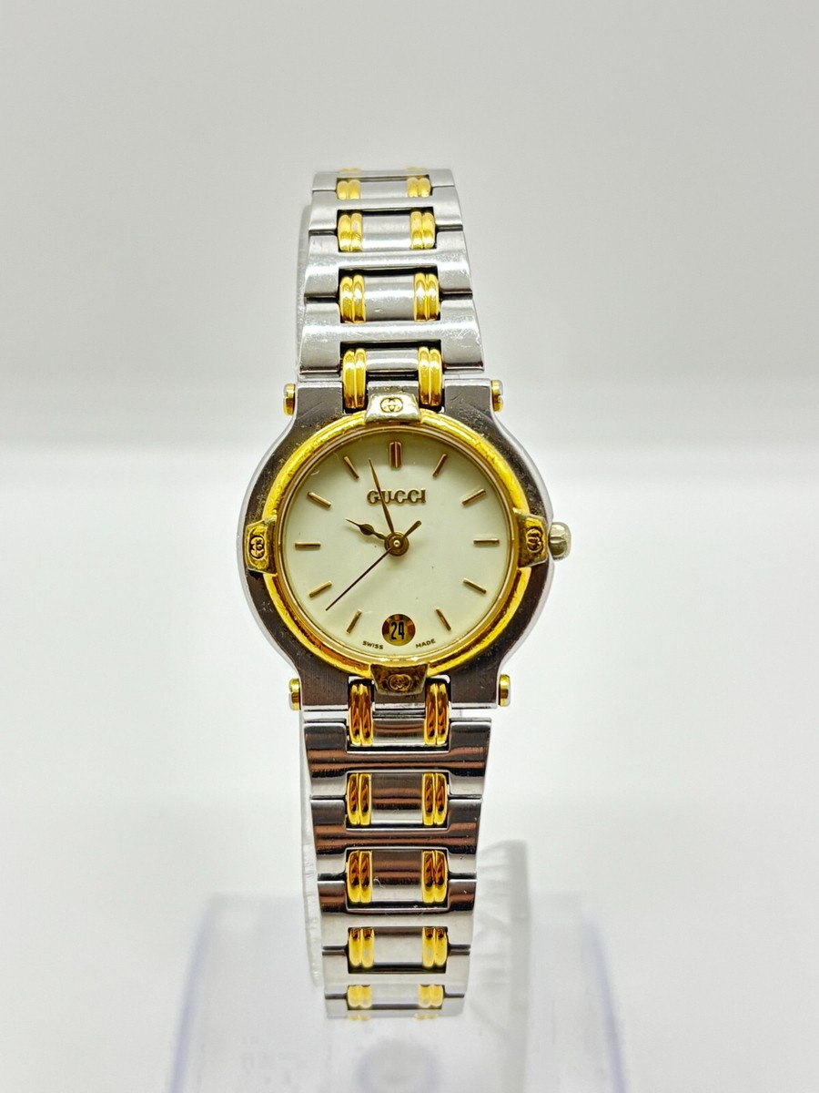時計 Gucci 9000L Exc+5 w/Box ] Gucci 9000L Watch Quartz Women's White Gold