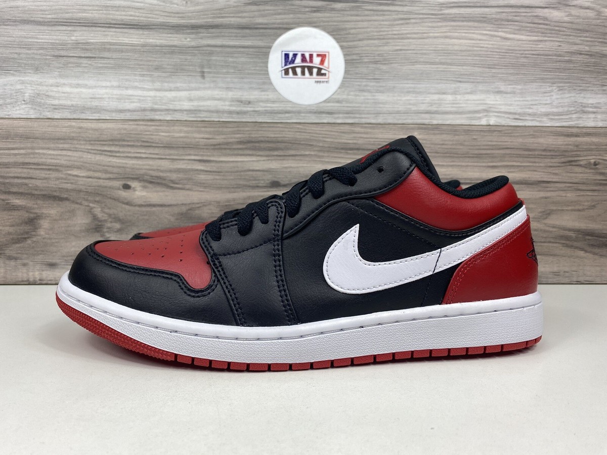 Men's Nike Air Jordan 1 LOW Alternate Bred Toe White Black Red