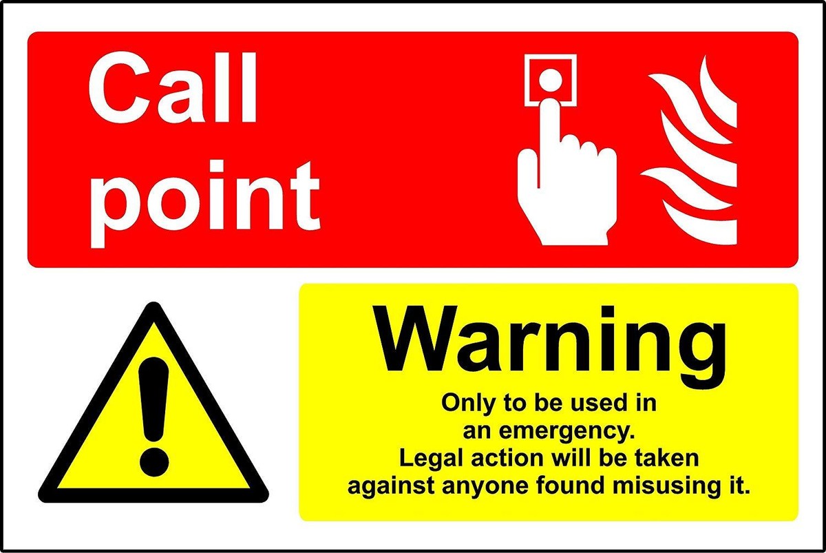 Fire Alarm Call Point Plastic Sign Or Sticker - A6 A5 A4 (FE13 - View #9