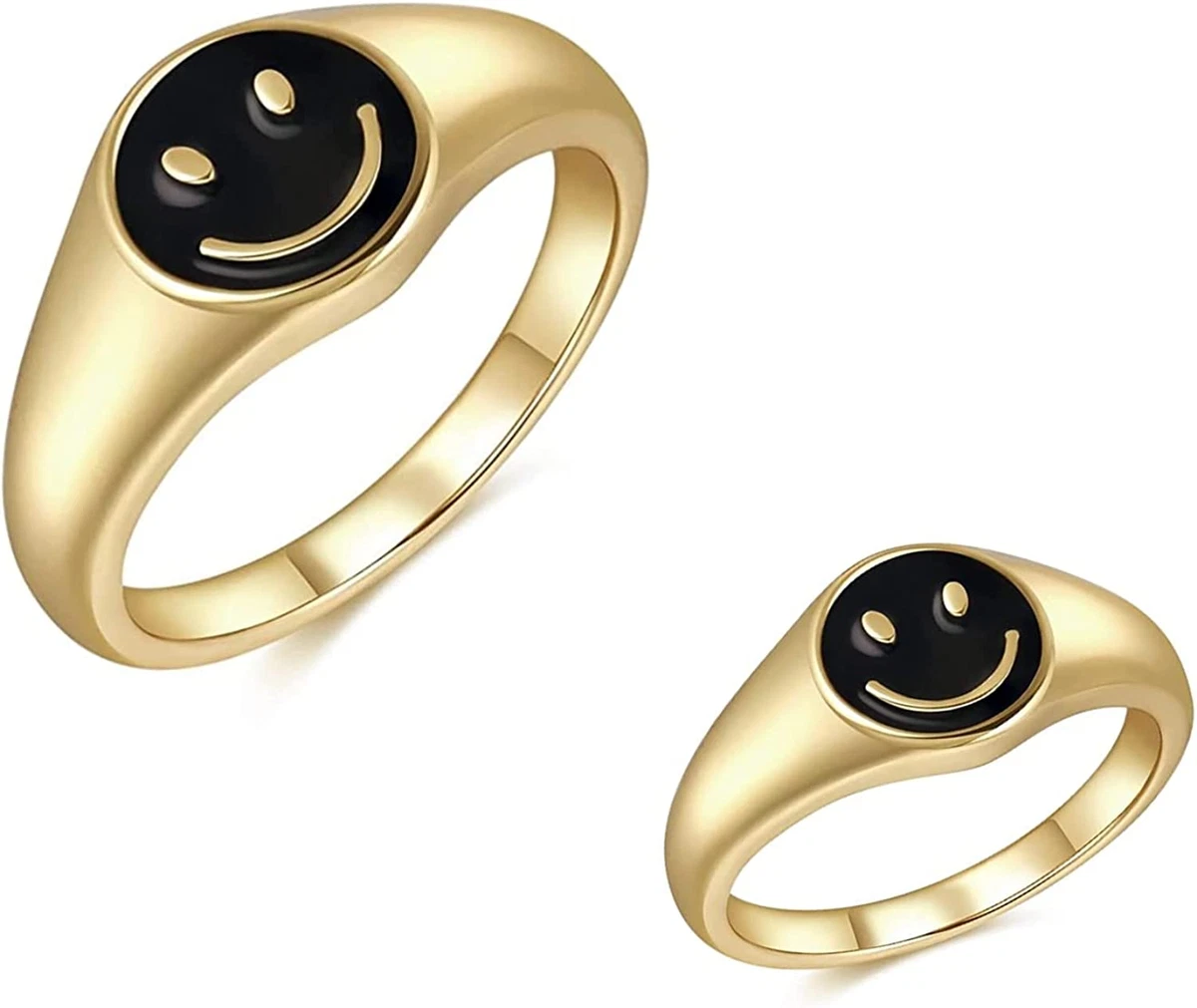 Vintage smiley face ring deals