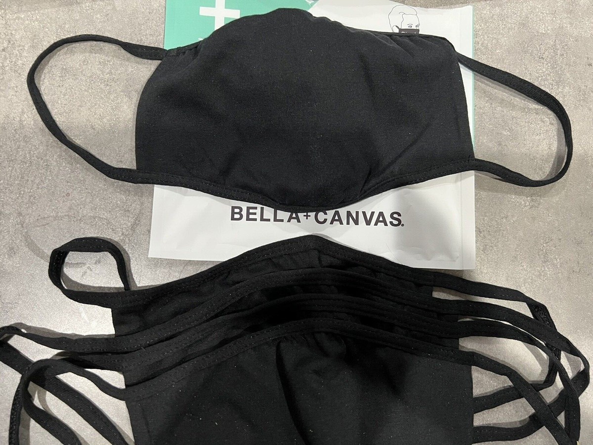 Bella+Canvas - Confezione 10 Maschere Viso Quotidiane In Panno - Nero - Spedizione Gratuita