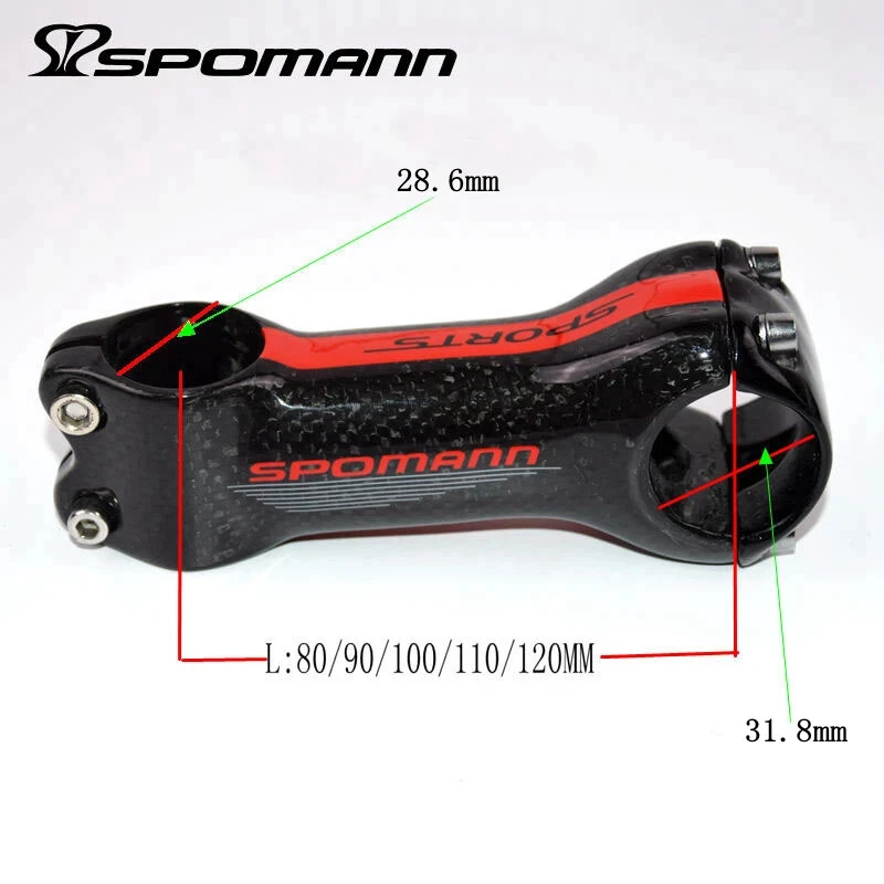 Vástago de bicicleta de carbono completo 31,8 mm MTB bicicleta de carretera ángulo de potencia 6 piezas de bicicletas brillante Foto 4 de 4