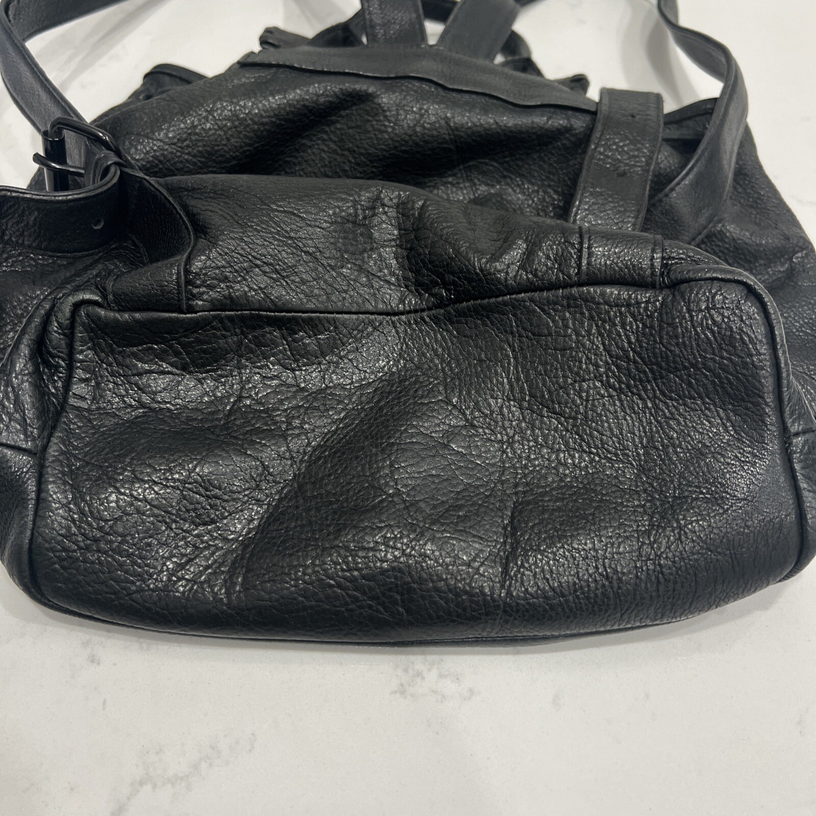 LAGGO TASSEL DRAWSTRING BAG BACKPACK BLACK PEBBLE… - image 19