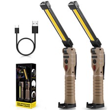 Led Cob Rechargeable Work Light Mechanic Flashlight Lamp Magnetic Base Bright