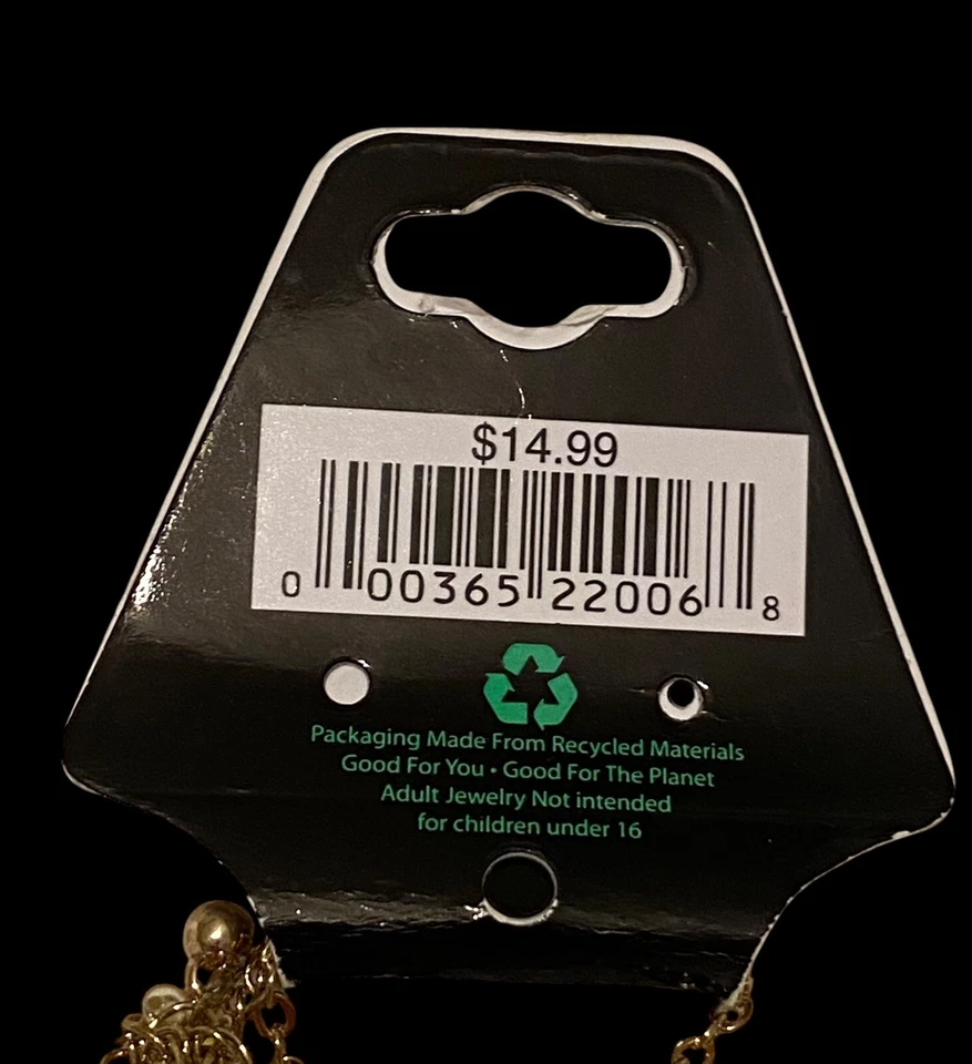 Gold Tone Faux Diamond Necklace 31” New With Tags By TARAMANDA - Image 4 of 4