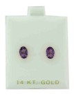 GENUINE 1.84 Cts AMETHYST STUD EARRINGS 14K GOLD - Free Appraisal Service - NWT