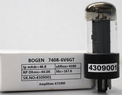 6V6GT BOGEN General Electric  Made in USA Amplitrex tested 1 PC