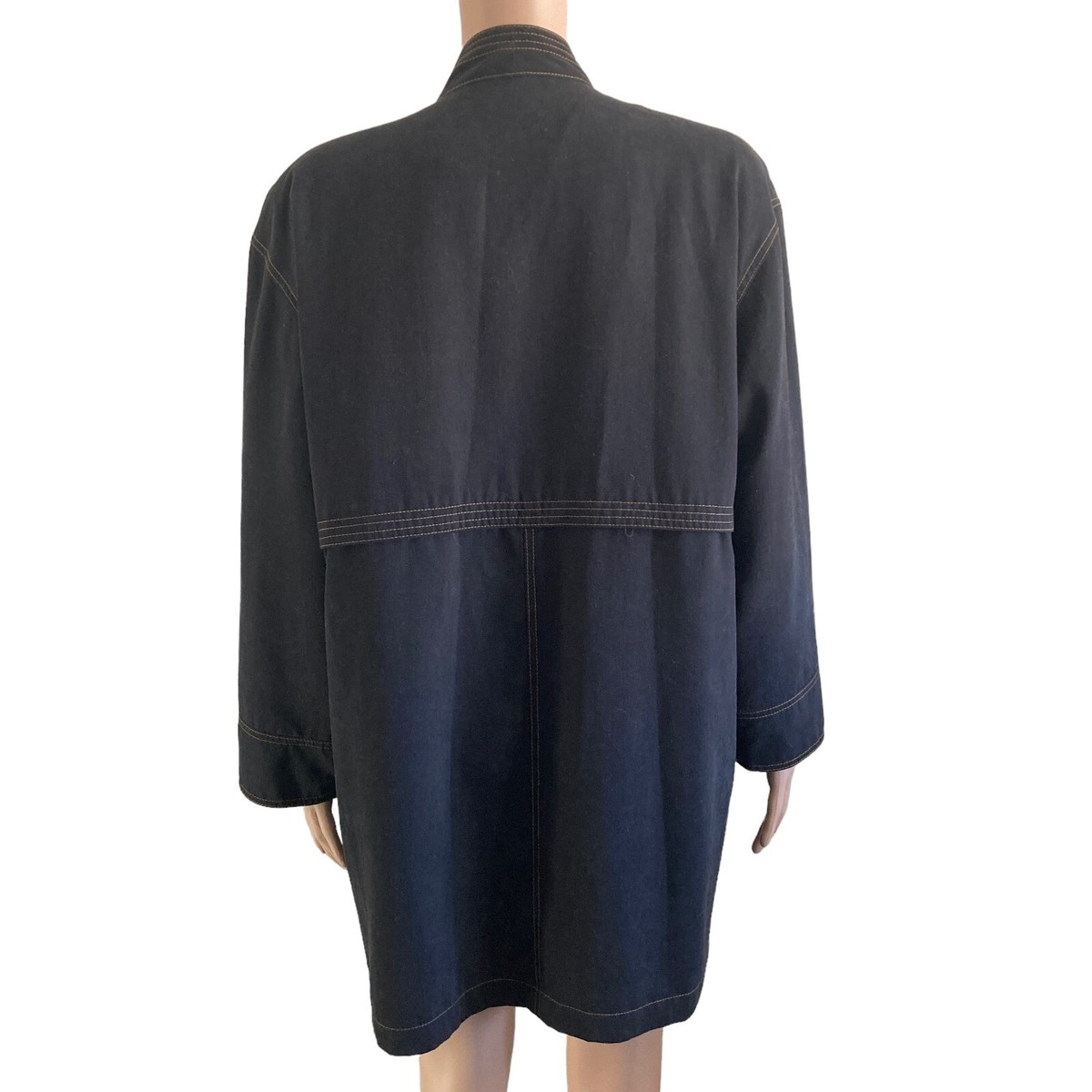 Gare De Lyon Merry MAid Cruise Coat Womens Medium Black Full Zip Mid-Length View 2