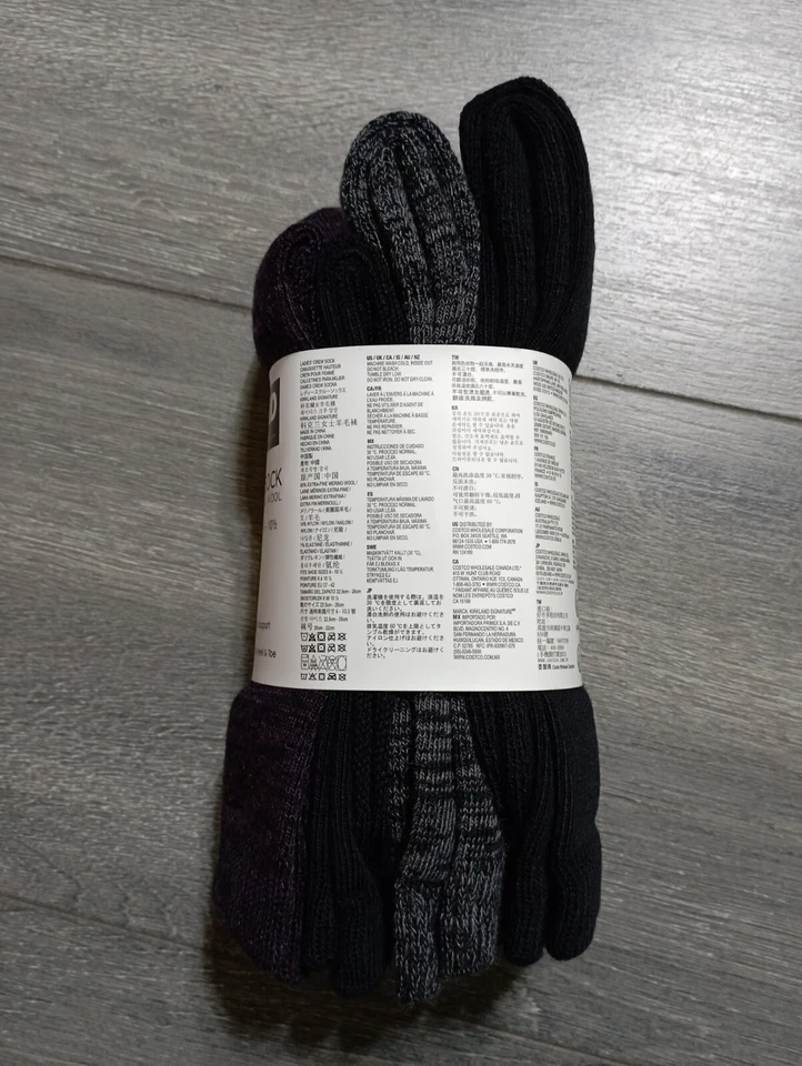 Kirkland Signature Ladies' Crew Sock *4 Pack* Shoe Size: 6 - 10 1/2 Merino Wool - Imagem 2 de 3