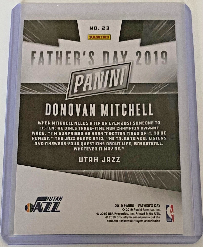 DONOVAN MITCHELL 2019 Panini Father's Day #23 SP #2 of 25 - Image 2 of 2